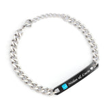 Engraved Name Date Couple Bracelet Stainless Steel Queen King Tag