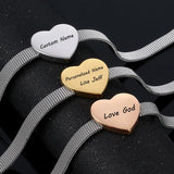 Engraved Name Bracelet Watchband Personalized Bangle Bracelet