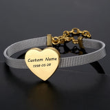Engraved Name Bracelet Watchband Personalized Bangle Bracelet