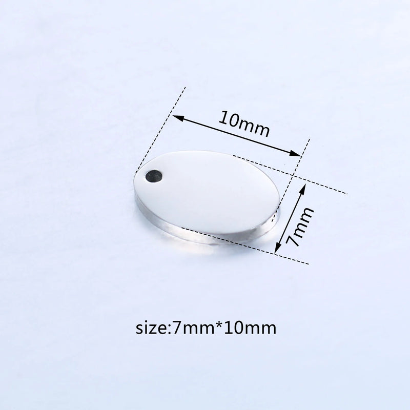 Stainless Steel Engraved Logo Tag Charms - Engravable Jewelry Charms
