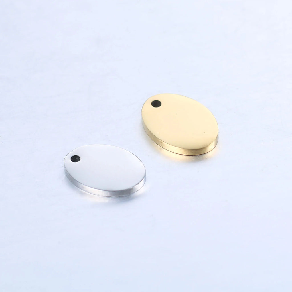 Stainless Steel Engraved Logo Tag Charms - Engravable Jewelry Charms