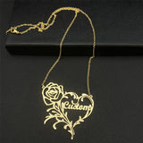 Personalized Stainless Steel Flower Name Necklace Choker Pendant