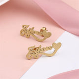 Personalized Stainless Steel Name Stud Earrings