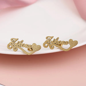 Personalized Stainless Steel Name Stud Earrings