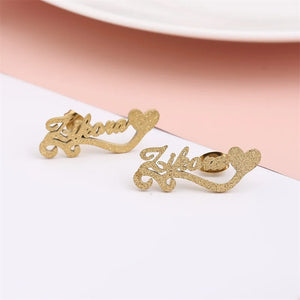 Personalized Stainless Steel Name Stud Earrings