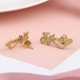 Personalized Stainless Steel Name Stud Earrings