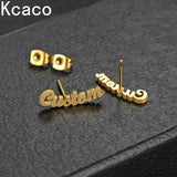 Personalized Stainless Steel Name Stud Earrings for Women Girls