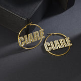 Personalized Letter Diamond Hoop-earring Charm for Woman Girlfriend