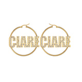 Personalized Letter Diamond Hoop-earring Charm for Woman Girlfriend