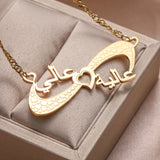Personalized Stainless Steel Arabic Name Necklace Heart Pendant