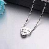 Stainless Steel Heart Urn Necklace Memorial Pendant Jewelry for Women