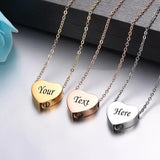 Stainless Steel Heart Urn Necklace Memorial Pendant Jewelry for Women