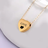 Stainless Steel Heart Urn Necklace Memorial Pendant Jewelry for Women