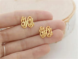 Stainless Steel Earrings Initial Monogram for Women