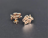 Stainless Steel Earrings Initial Monogram for Women