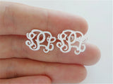 Stainless Steel Earrings Initial Monogram for Women