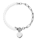 Stainless Steel Heart Charm Bracelet for Women