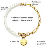 Stainless Steel Heart Charm Bracelet for Women