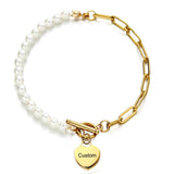 Stainless Steel Heart Charm Bracelet for Women