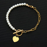 Stainless Steel Heart Charm Bracelet for Women