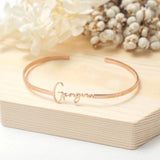 Women's Name Bangle Personalized Stainless Steel Bracelet Adjustable Jewelry