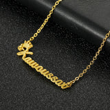 Personalized Stainless Steel Name Bracelet with Crown Charms
