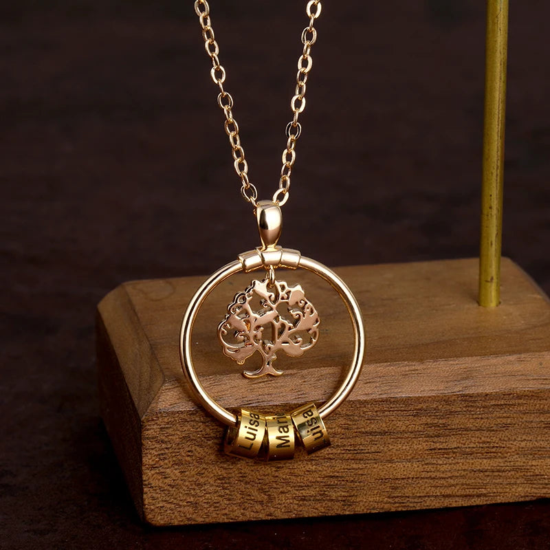 Personalized Tree Of Life Stainless Steel Necklace