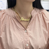 Personalized Stainless Steel Name Necklace Double Name Plate