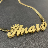 Personalized Stainless Steel Name Necklace Double Name Plate