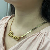 Personalized Stainless Steel Name Necklace Double Name Plate