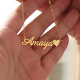 Stainless Steel Heart Name Necklace Personalized Choker