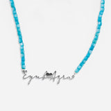 Personalized Stainless Steel Name Necklace with Natural Shell Beads