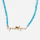 Personalized Stainless Steel Name Necklace with Natural Shell Beads