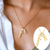 Personalized Stainless Steel Name Necklace Custom Letter Nameplate Pendant