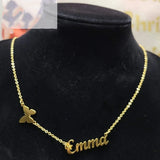 Custom Butterfly Name Necklace in Stainless Steel