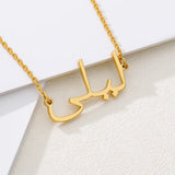 Personalized Arabic Name Necklace Heart Charm Stainless Steel
