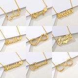 Personalized Arabic Name Necklace Heart Charm Stainless Steel