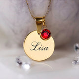 Custom Zodiac Necklace with Date Engraved Pendant