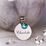 Custom Zodiac Necklace with Date Engraved Pendant