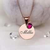 Custom Zodiac Necklace with Date Engraved Pendant