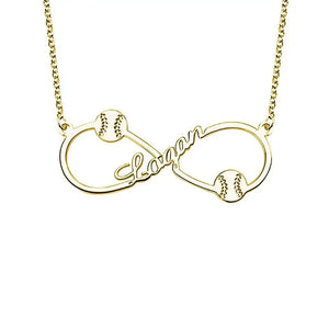 Personalized Infinity Name Baseball Necklace