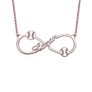 Personalized Infinity Name Baseball Necklace