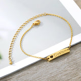 Custom Stainless Steel Child ID Bracelet Adjustable Birthday