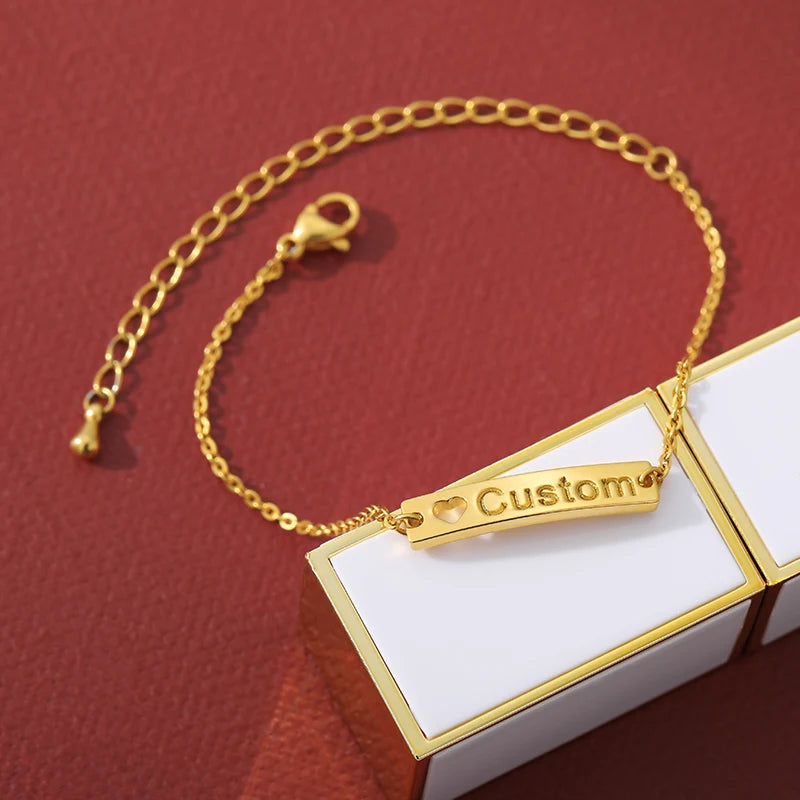 Custom Stainless Steel Child ID Bracelet Adjustable Birthday