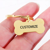 Personalized Stainless Steel Pet Bone Keychain