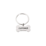 Personalized Stainless Steel Pet Bone Keychain