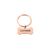 Personalized Stainless Steel Pet Bone Keychain