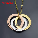 Personalized Stainless Steel Necklace 3 Circle Letter Pendant