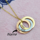 Personalized Stainless Steel Necklace 3 Circle Letter Pendant