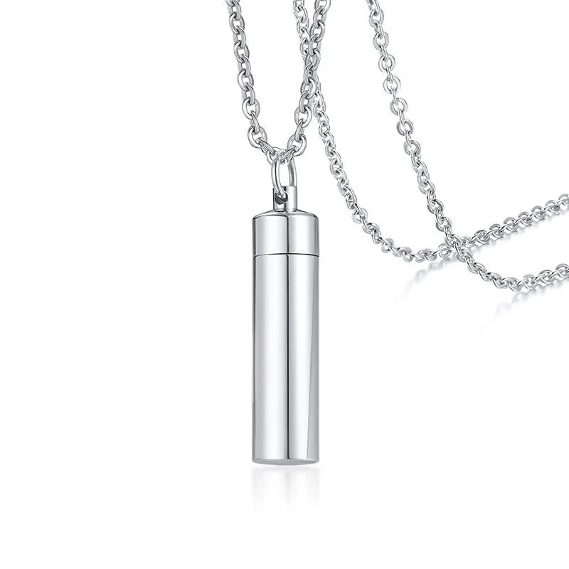 Engrave Initial Charm Urn Ashes Pendant Necklace